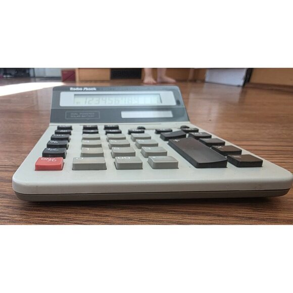 Radio Shack 12 Digit Calculator EC-2018 Solar & Battery Tilt Display Works VTG - Picture 4 of 7